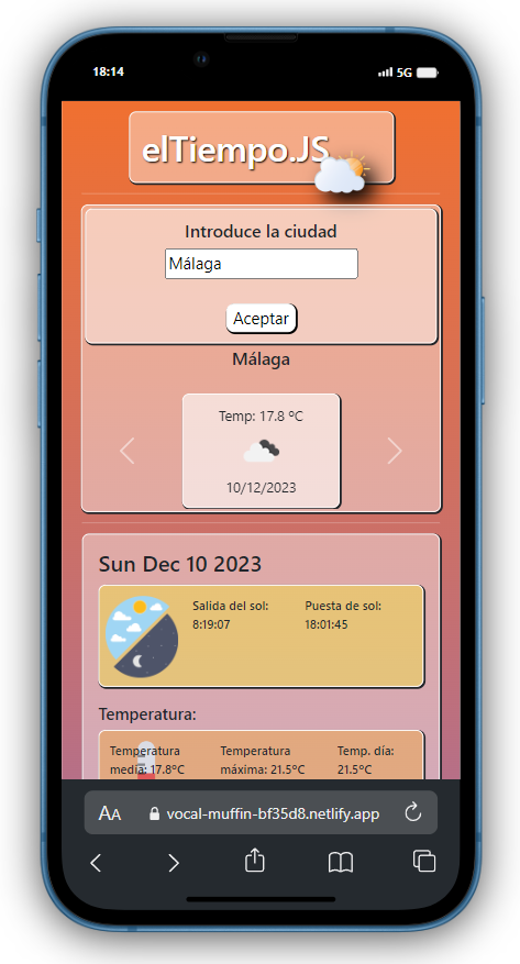 El tiempo web